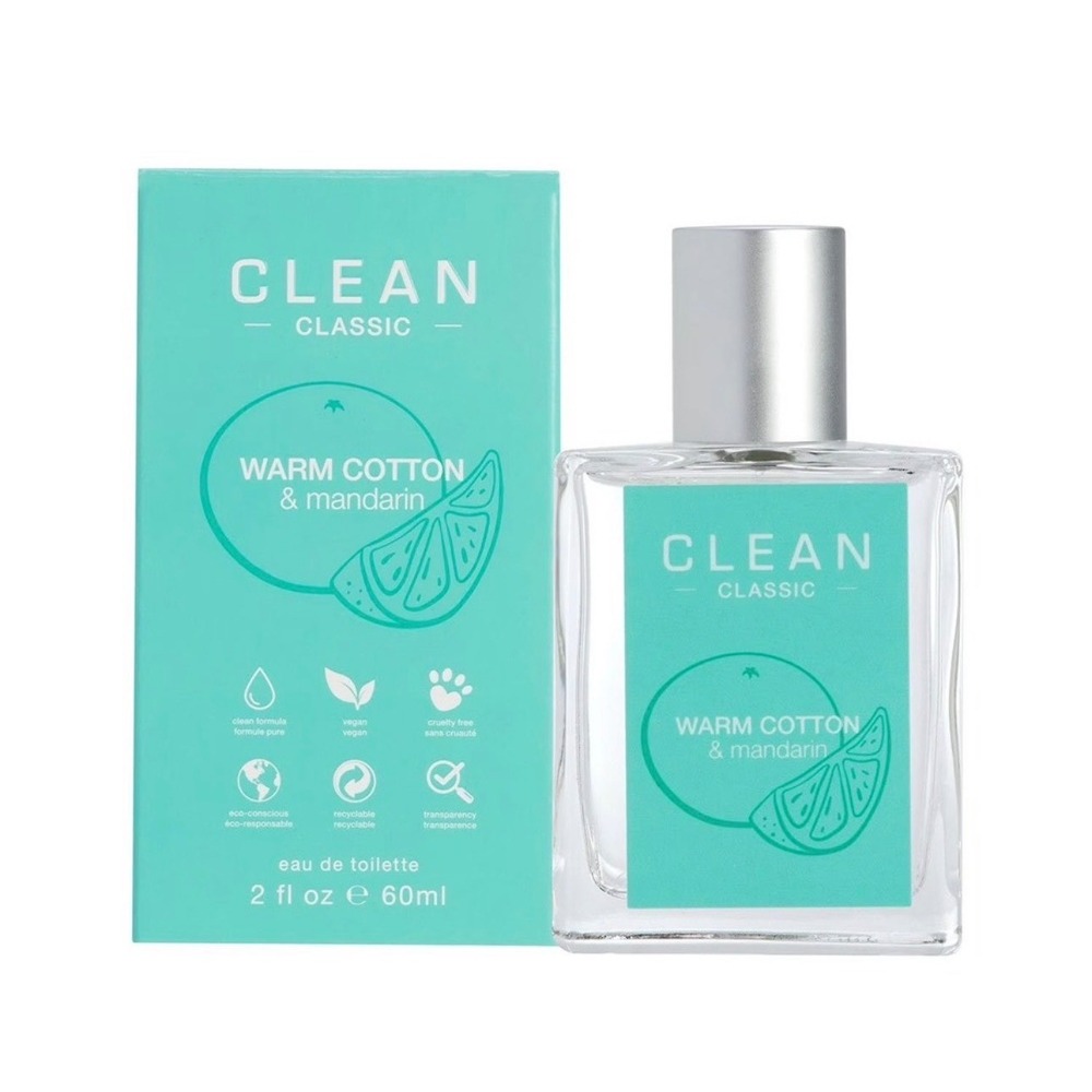 Clean Classic Warm Cotton & Mandarin Eau de Toilette 2oz 60ml  Fragrance‎ NEW